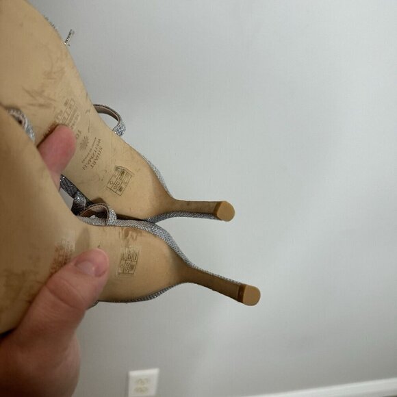 Stuart Weitzman Starla 105 Sparkle Silver Heel Size 10 - Picture 10 of 10